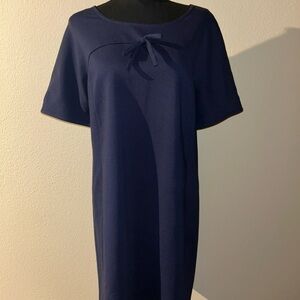 Boden Navy Blue Dress with Bow Accent Classic